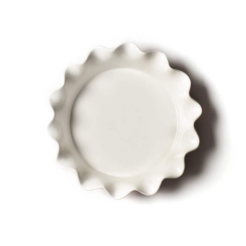 Stripe Ruffle Pie Dish Red