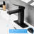 Matte Black Bathroom Basin Faucet, Waterfall, Deck Mounted, One Hole, Single Handle, Pop Up Drain, Supply Lines, Style, Geometric Shape, Side , Cartridge Valve, Contemporary Fixture Sink Waterfall