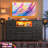  8 Drawers Dresser with LED Lights & Power Outlets, Wood & Fabric Dresser for Bedroom-2135481079
