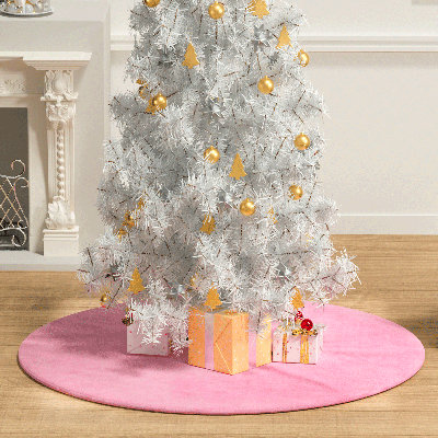 Jupe d'arbre de Noël, jupe d'arbre de Noël en velours rose pour les fêtes de Noël