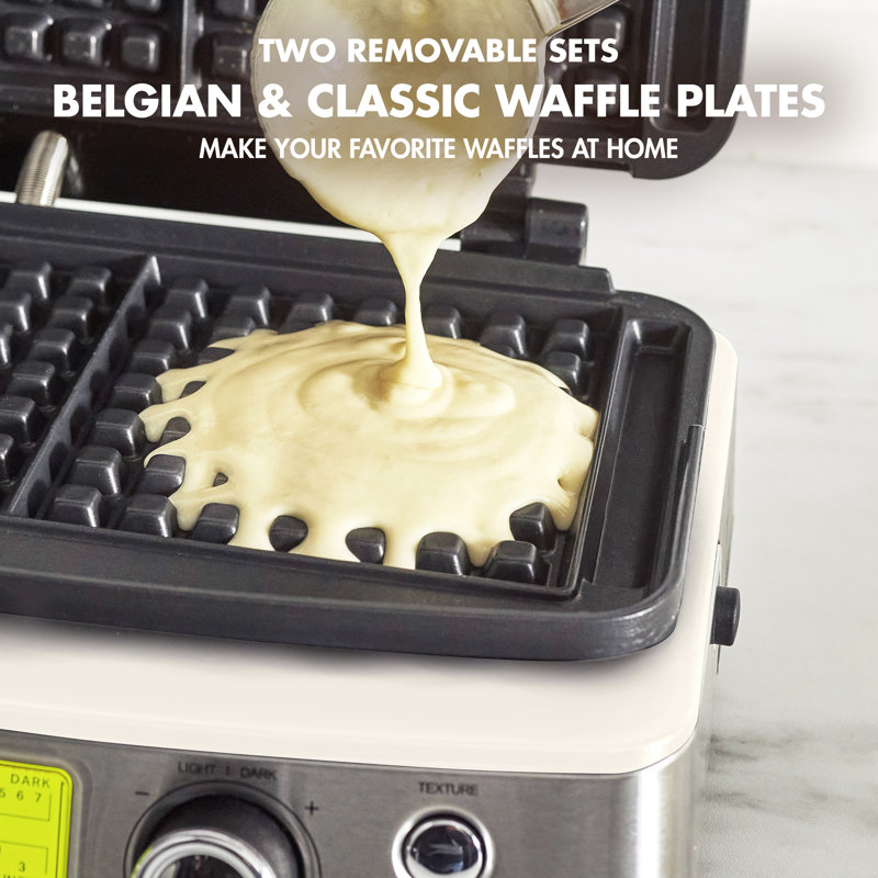 GreenPan Elite 2-Square Waffle Maker, Cloud Cream