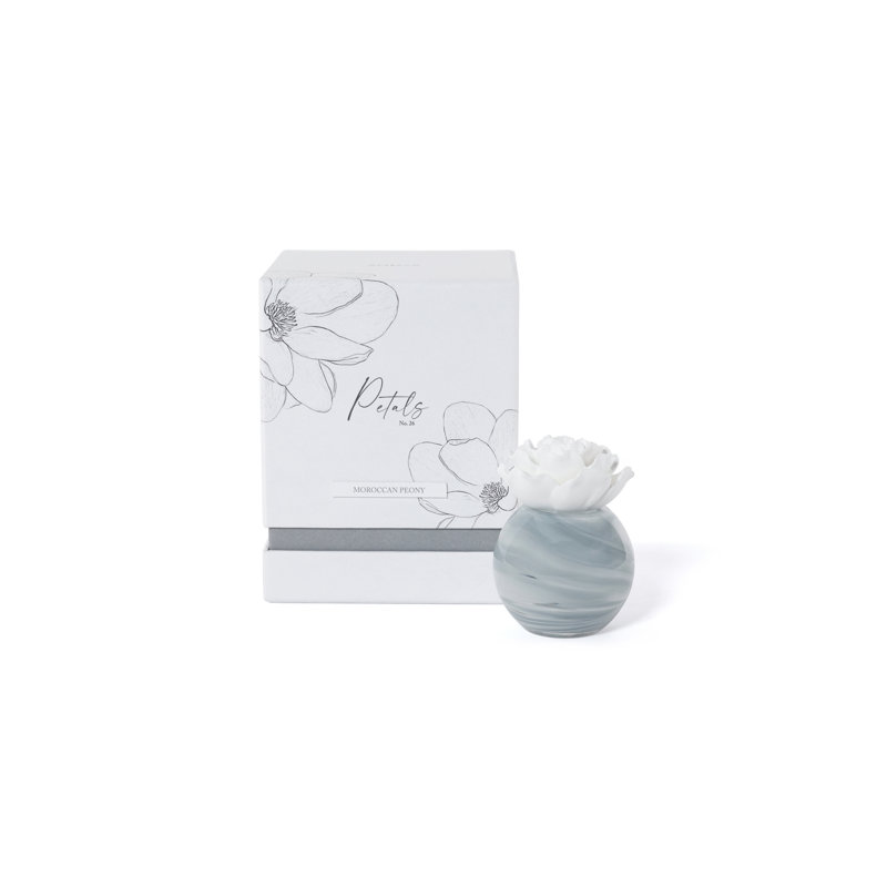 Diffuseur d'huile parfumée en porcelaine Petals, 1,69 oz, Pivoine marocaine