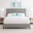 Leah Linen Tufted Panel Bed Frame with Adjustable Height Headboard, Heavy Duty Wood Slat System, No Boxspring Required-1545419549-1545419551