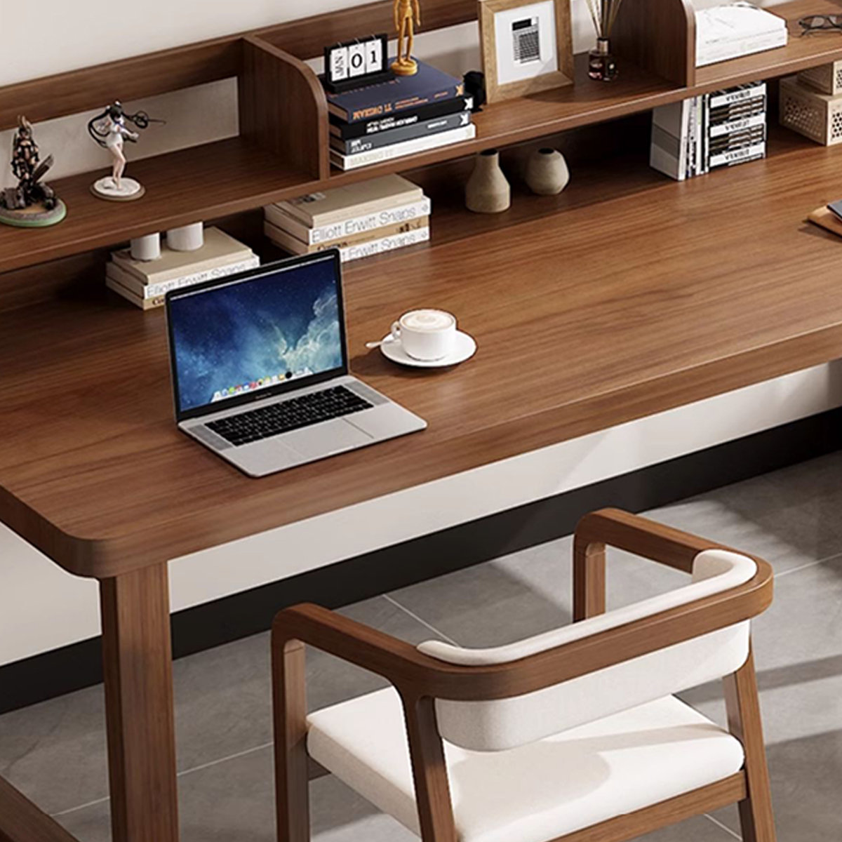 Hokku Designs Modern Solid Wood Desks with Storage Shelves | Wayfair