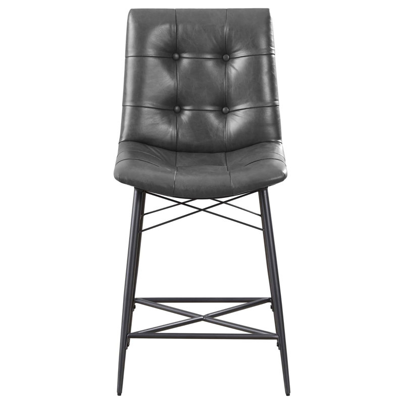 Tabourets de comptoir gris capitonnés (ensemble de 2), Gris