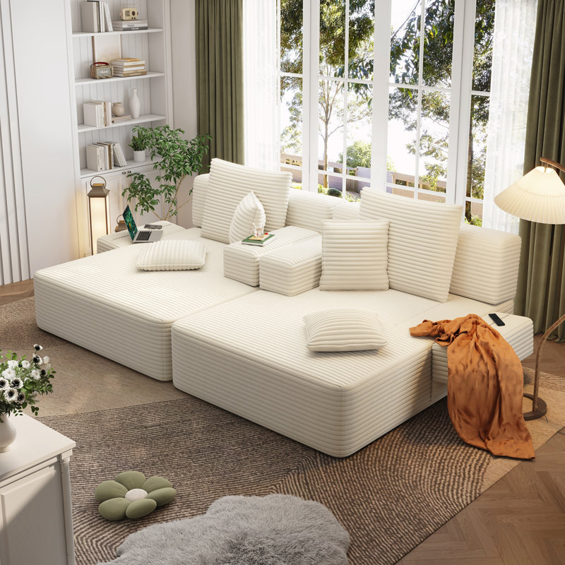 Ensemble de chaise longue surdimensionnée 2 pièces, Beige