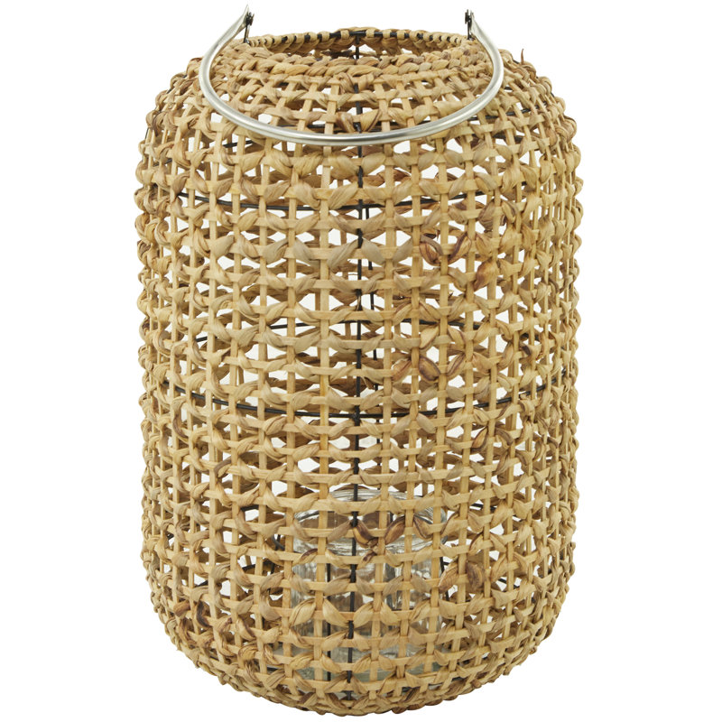 Lanterne en métal Cole and Grey, H 19,3 po x l 12,6 po x P 13,05 po, Brun naturel