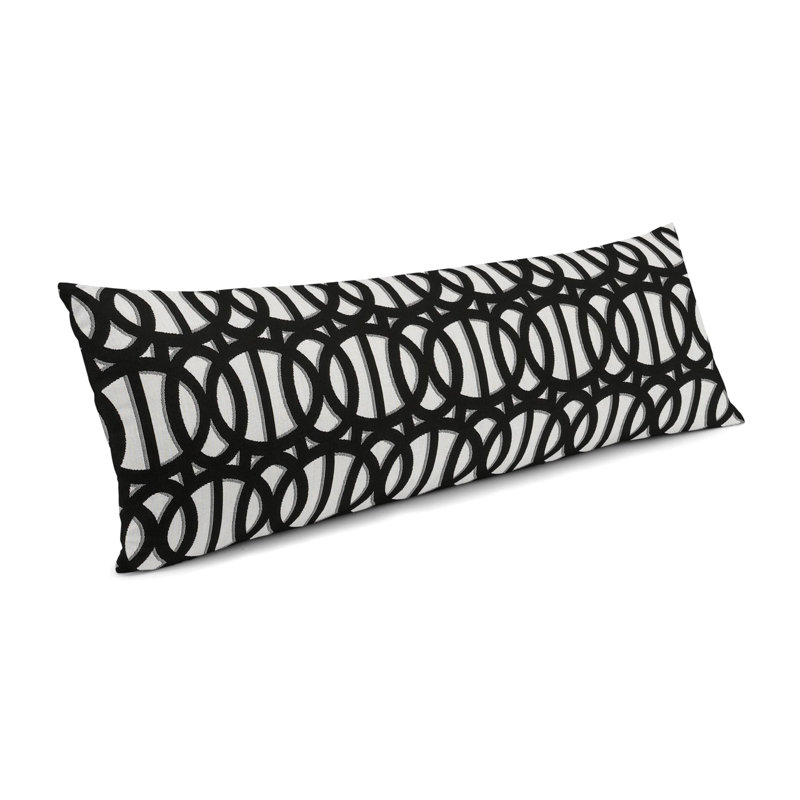 Housse de coussin d'extérieur rectangulaire Sunbrella®Reflex Sunbrella®Reflex, Noir et blanc, 14 po x 36 po