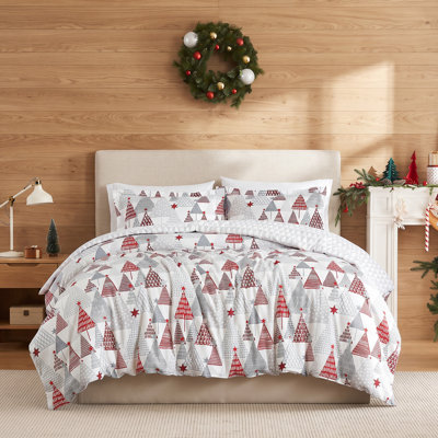 Southshore Fine Linens Merry and Bright Reversible Comforter Set, 100 GSM Double-Brushed Microfiber Holiday Bedding, 1 Comforter and 2 King Pillow Shams, King / California King