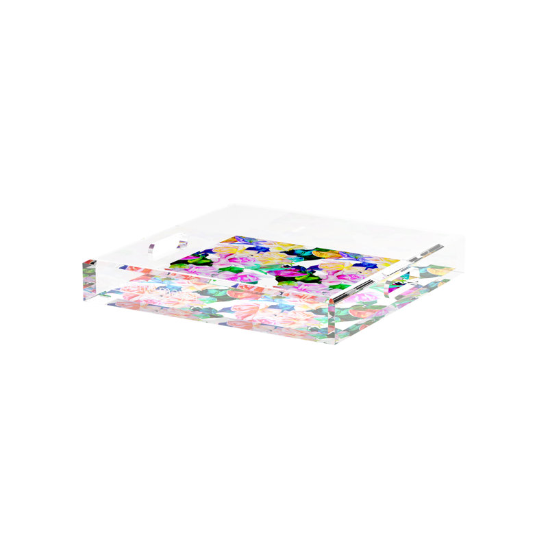 Passion Intenso Acrylic Square Decorative Tray, 12"W x 12"D x 2"H