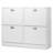 4 Shoe Storage Flip Drawers Shoe Cabinet White