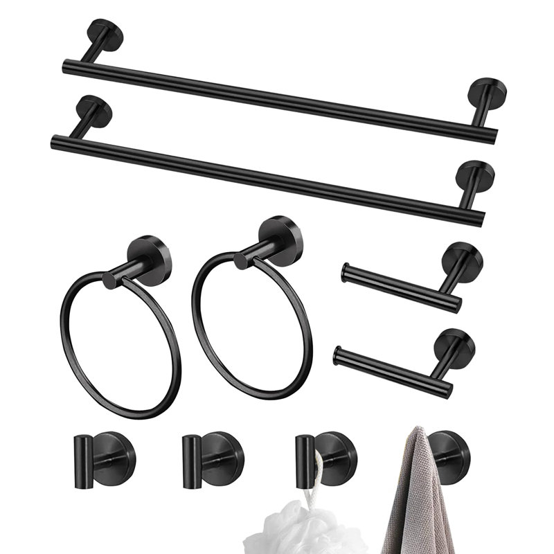 10 - Piece Bathroom Hardware Set, Matte Black