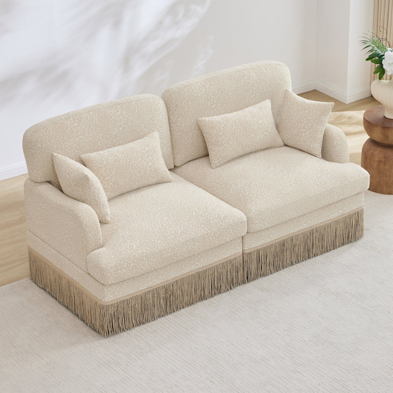 Canapé Comfy Chenille Leopard, Beige