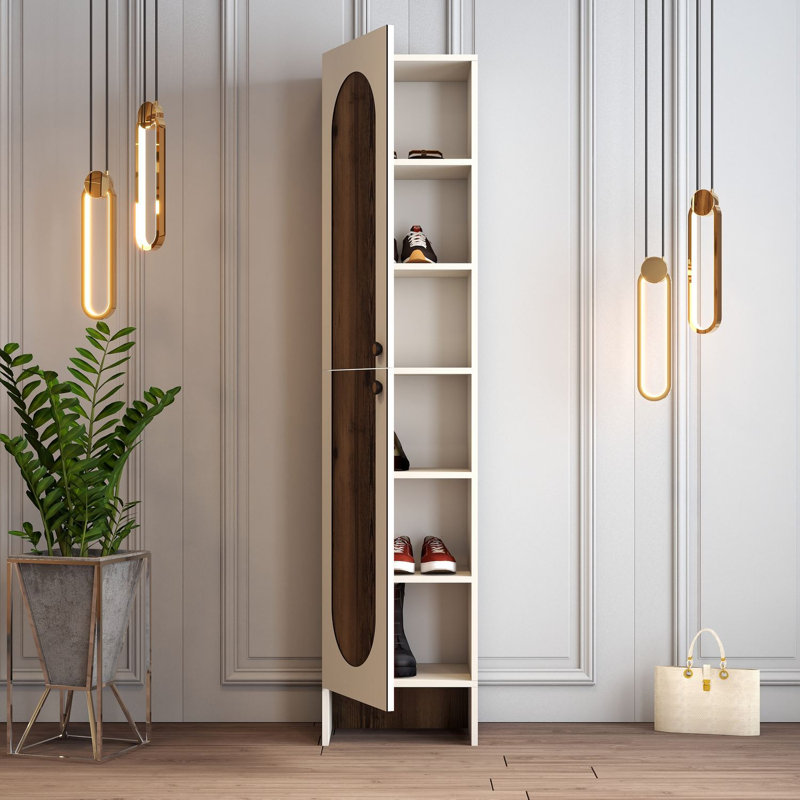 Almendarez Hall Stand, Cream/Walnut