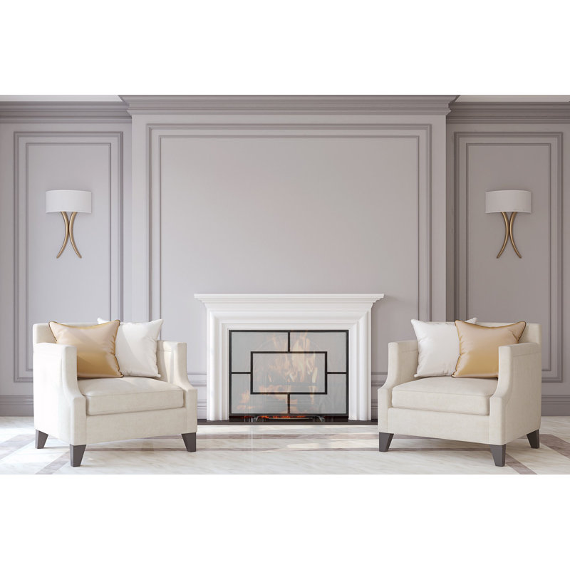 Chelsea Steel Fireplace Screen, Flat Black