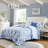 Full/Queen Floral Striped Comforter Set