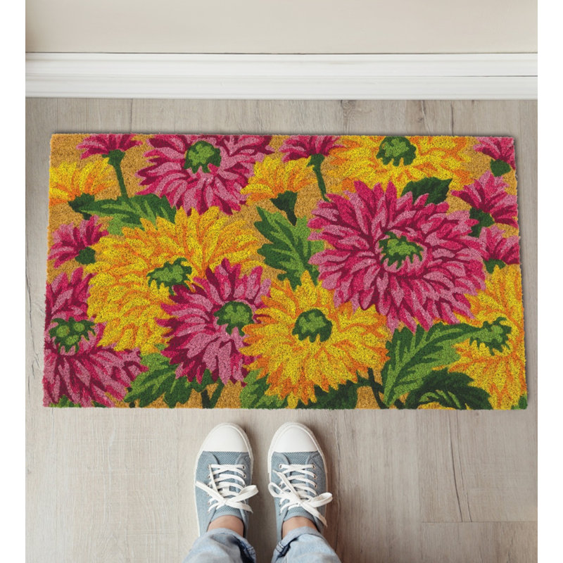 Paillasson extérieur 30 po x 18 po en fibre de coco naturelle et PVC avec surface texturée résistante aux intempéries et envers robuste