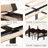 Ines Wood Bed Frame with Upholstered Headboard - Vegan Leather Upholstery-446306936-449762894