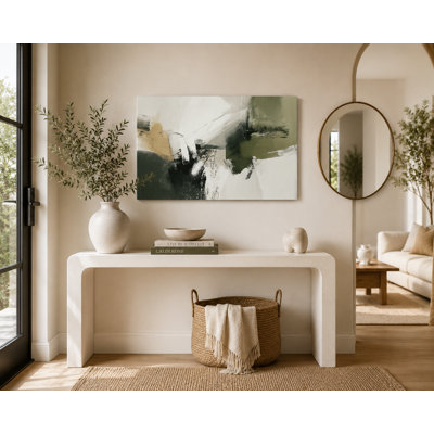Olive Gesture Wrapped Canvas Wall Art