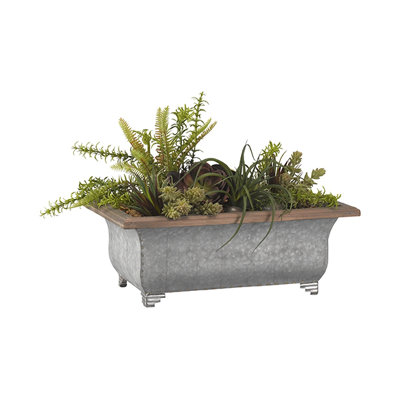 15'' Faux Plant in Metal Planter