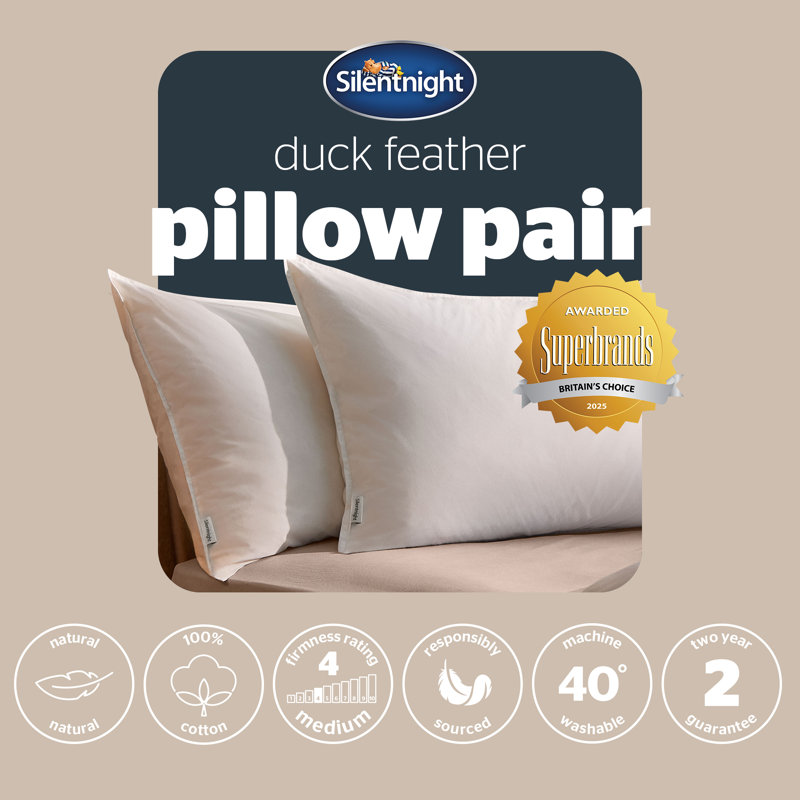 Silentnight Duck Feather Pillow Pair with Pure Cotton Cover