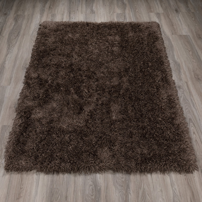 Tapis brun touffeté à la main Petrey, Rectangle 9 pi x 13 pi