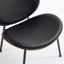 Chaise coquille moderne de style Mid-Century avec cuir noir et finition noyer, offrant style et confort