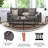 Joeleen Compact Faux Linen Upholstered Sofa with Wooden Legs-961586713