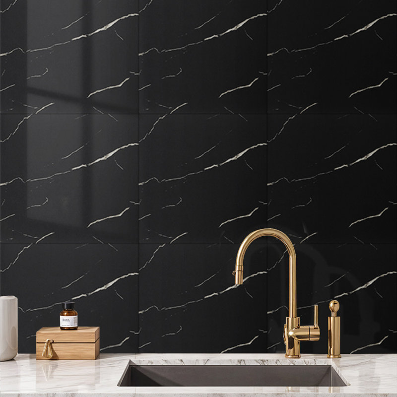 Marble Look Peel and Stick Wallpaper Oil-Proof Fire-Retardant Self-Adhesive Wall Panels