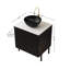 Meubles-lavabos modernes noirs avec rangement, lavabo en céramique, armoire en MDF