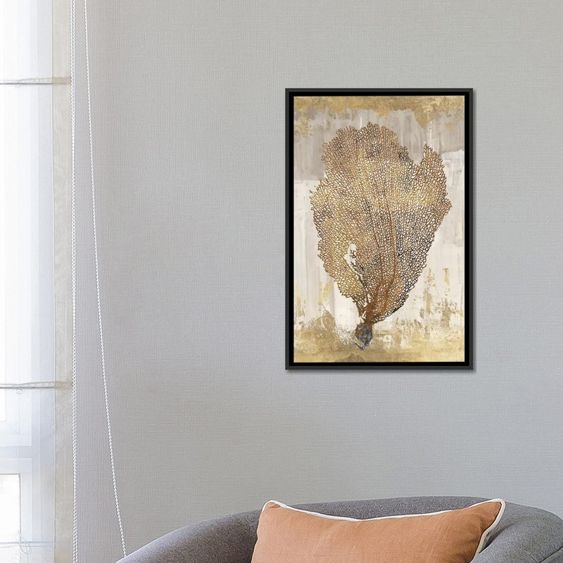 « corail splendor iii », impression sur toile, H 26 po x l 18 po x P 1,5 po, Toile avec cadre flottant noir, Pas de tapis