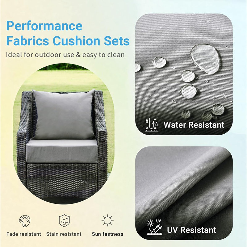 Coussins d'extérieur pour meubles de patio, ensemble de coussins de siège d'extérieur 24 ...