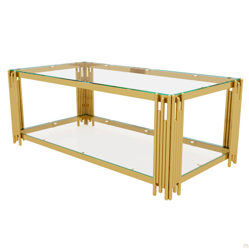 Transparent Glass Coffee Table,Rectangle