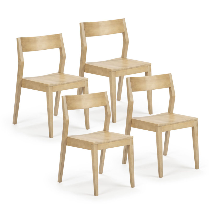 Linzy Solid Wood Modern Side Chair, Blonde
