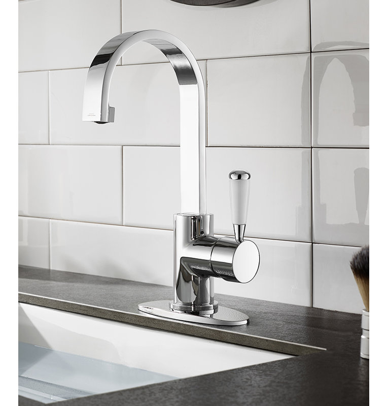 Kingston Brass Paris Single-Handle 1-Hole Deck Mount Bathroom Faucet with Push Pop-Up, Polished Chrome