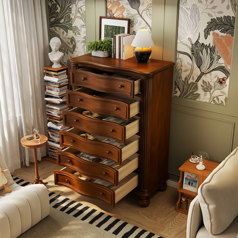 Commode d'appoint moderne avec rangement en bois massif