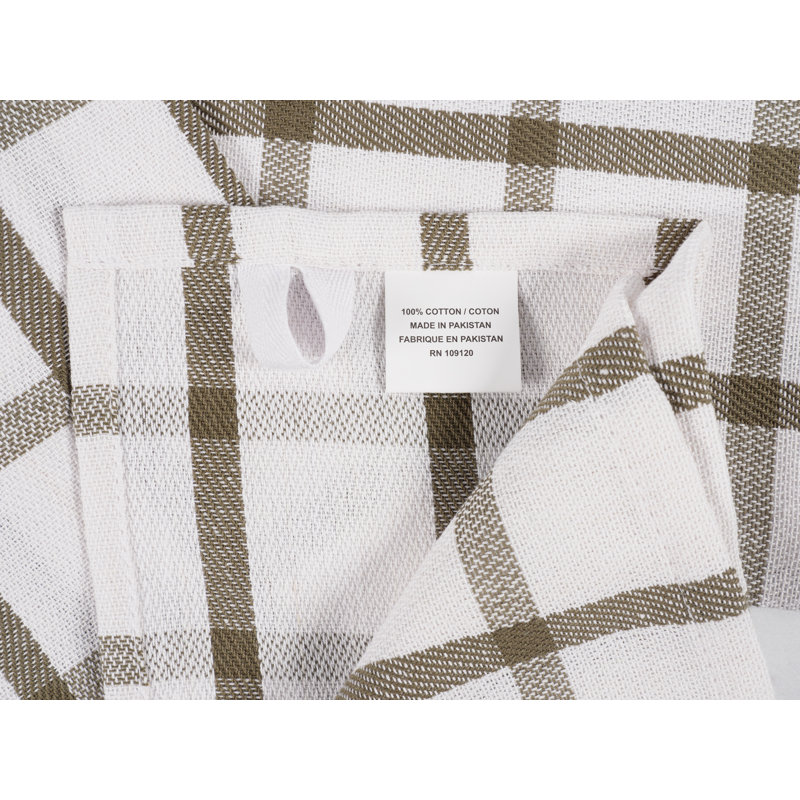 Ensemble de 6 serviettes de cuisine Kaf Home Premium 100% coton, 18 po x 28 po, Olive