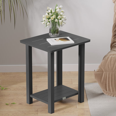 Outdoor Patio Silver Gray Side Table