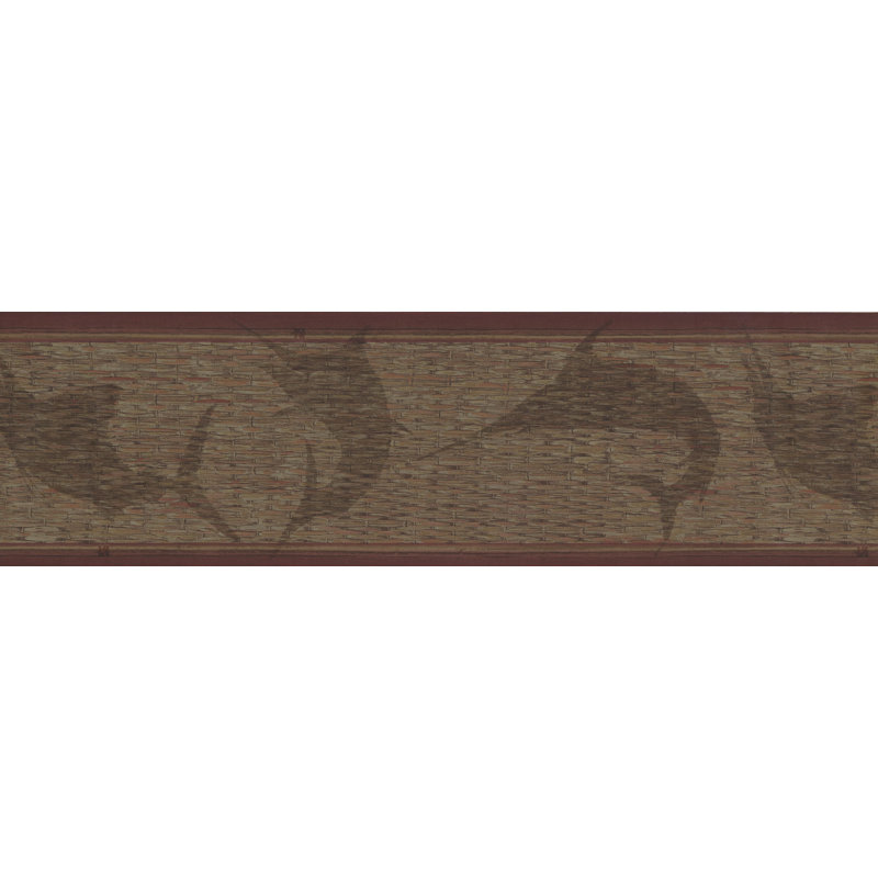 Bordure de papier peint à motif animalier rétro L 7 pi x l 180 po Boscawen, H 7,25 po x L 180 po, Brun
