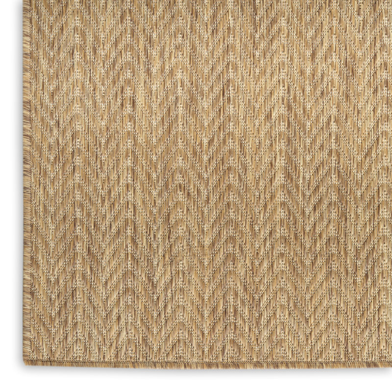 Remmie Black Modern Indoor/Outdoor Rug, Rectangle 3' x 5', Natural