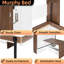 Lit escamotable double avec bureau pliable - Noyer et blanc-183723523