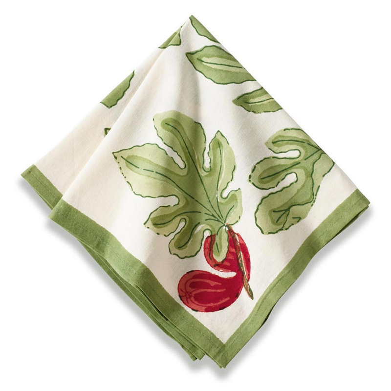 Debarata 100% Cotton Floral Square Napkin, Red/Green