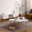 Table basse en forme de noix avec pieds en bois massif, 35 po x 21 po