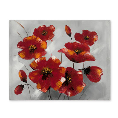 Napperon gris en polyester anémone à motif floral moderne | Décoration intérieure