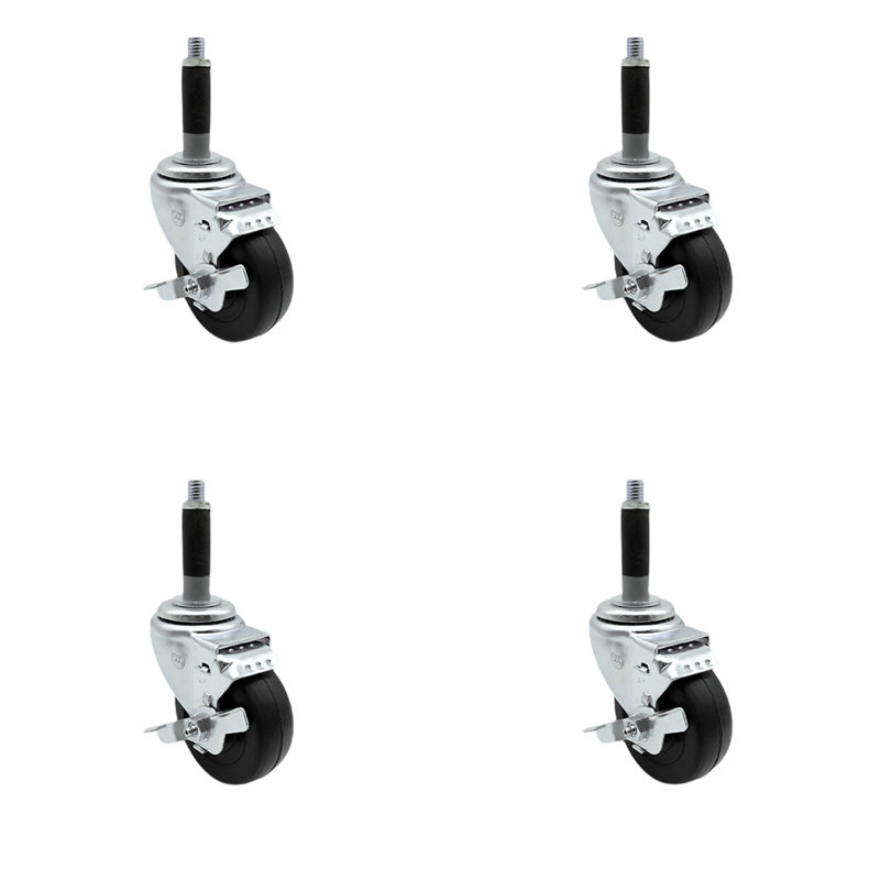 Rubber Swivel Expanding Stem Caster