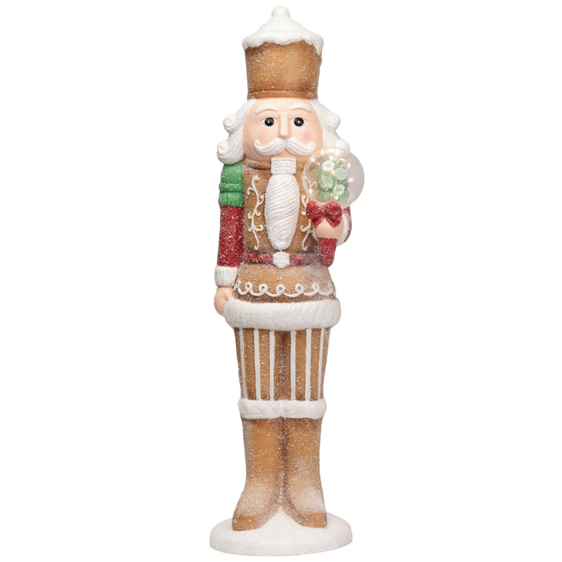 LED Lighted Glitter Christmas Nutcracker - 27", Brown/White