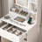 24" Modern Small Makeup Vanity for Bedroom, Dressing Table with LED Mirror, Power Outlet, 2 Drawers & 3 Storage Shelves for Girls-868070627