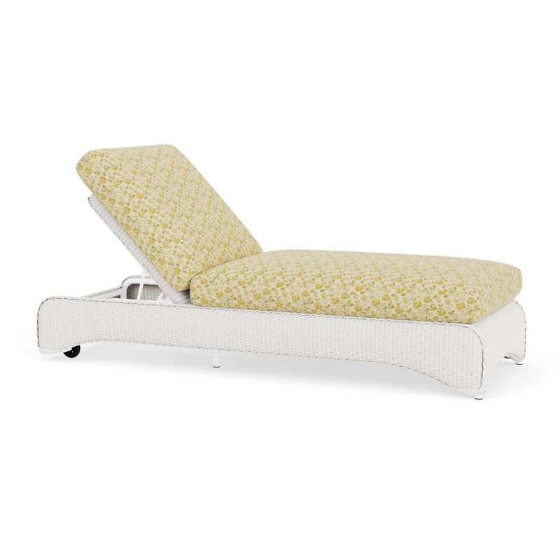 Loom Outdoor Chaise Lounge, White, Beach Navy
