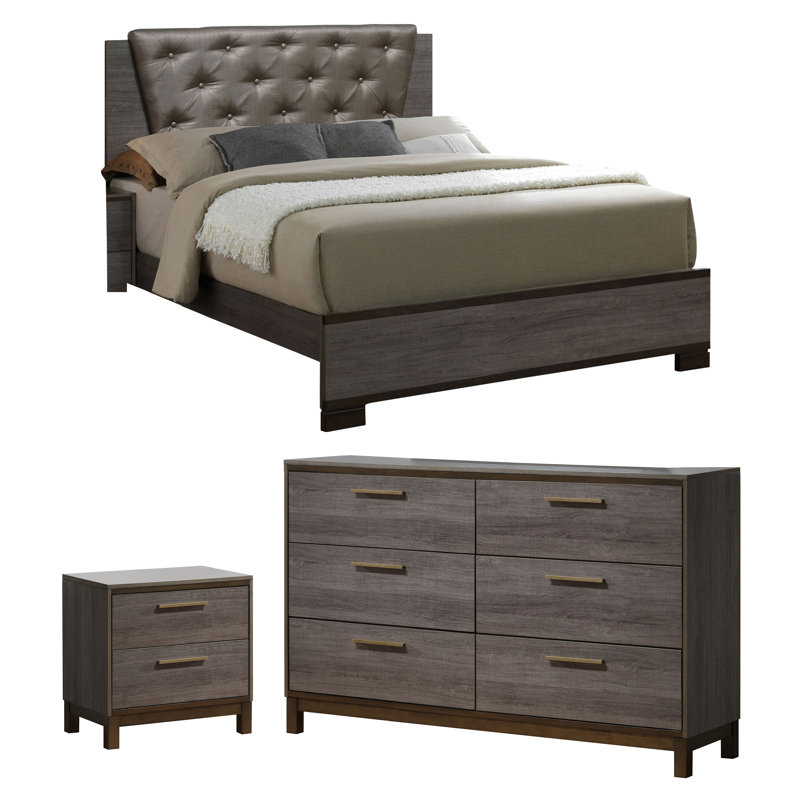 Props Solid Wood Piece Bedroom Set