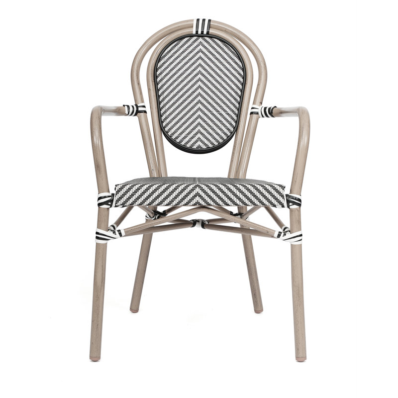Chaise Paris empilable Connally, Noir / blanc / ivoire